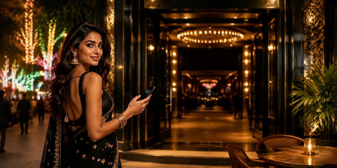 Night market near Connaught Place Delhi with casino app theme